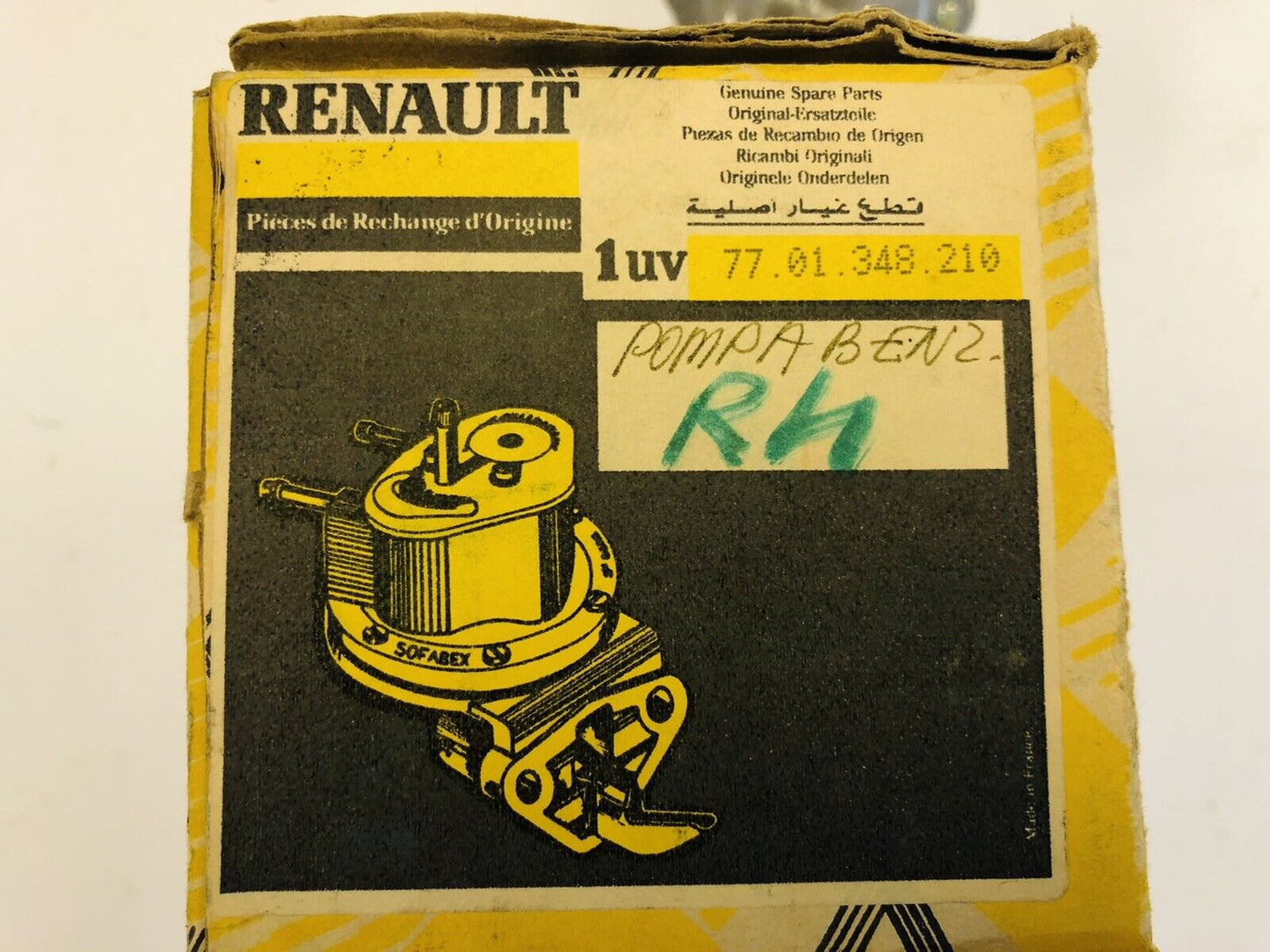 Pompa AC Carburante Renault R4-Furgonette 2 Tubi Originale ricambi auto epoca