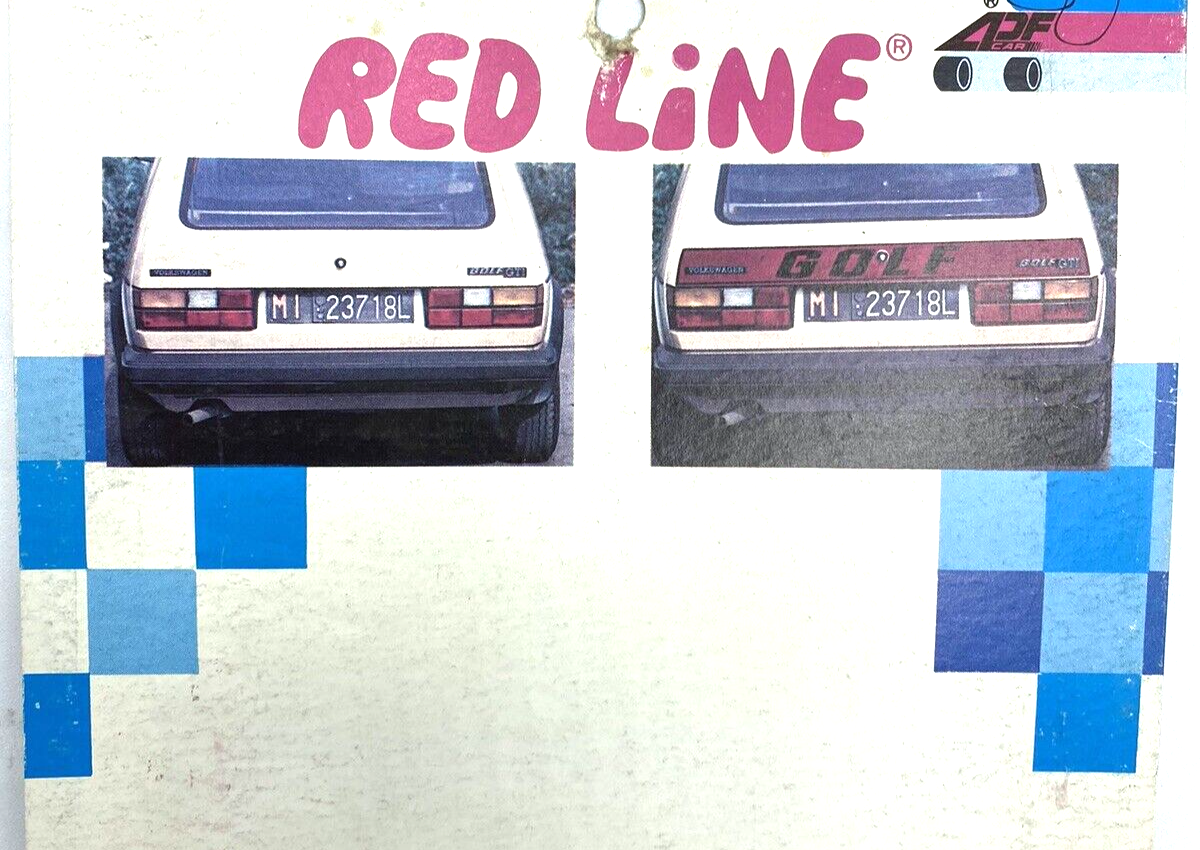 Scritta adesiva baule cofano posteriore RABBIT rossa VW Golf MK1 anche GTI