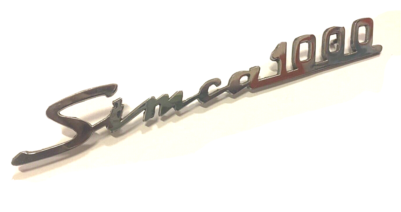 Scritta logo badge cofano posteriore Simca 1000 originale ricambio auto d' epoca